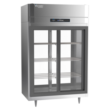 Victory Refrigeration DRSA-2D-S1-PT-LD-HC 52.13'' 46.5 cu. ft. 2 Section Glass Door Pass-Thru Refrigerator