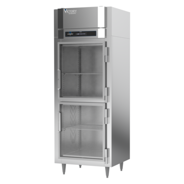 Victory Refrigeration FS-1N-S1-HG-HC 31.25'' 16.7 cu. ft. Top Mounted 1 Section Glass Half Door Reach-In Freezer