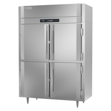 Victory Refrigeration FS-2N-S1-HD-HC 58.38'' 37.5 cu. ft. Top Mounted 2 Section Solid Half Door Reach-In Freezer