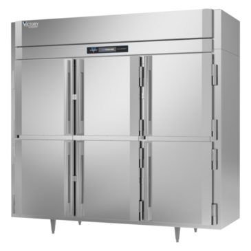 Victory Refrigeration FS-3D-S1-EW-HD-HC 85.50'' 79.6 cu. ft. Top Mounted 3 Section Solid Half Door Reach-In Freezer