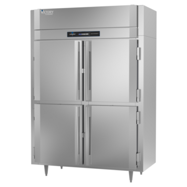 Victory Refrigeration FSA-2N-S1-HD-HC 58.38'' 37.5 cu. ft. Top Mounted 2 Section Solid Half Door Reach-In Freezer