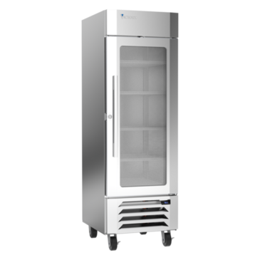 Victory Refrigeration LSR23HC-1 27.25'' Silver 1 Section Swing Refrigerated Glass Door Merchandiser