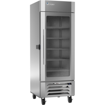 Victory Refrigeration LSR27HC-1-IQ 31.13'' Silver 1 Section Swing Refrigerated Glass Door Merchandiser