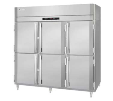 Victory Refrigeration RS-3D-S1-HD-HC 77.75'' 70.1 cu. ft. Top Mounted 3 Section Solid Half Door Reach-In Refrigerator