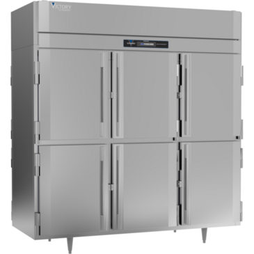Victory Refrigeration RSA-3D-S1-PT-HD-HC 77.75'' 75.9 cu. ft. 3 Section Solid Half Door Pass-Thru Refrigerator
