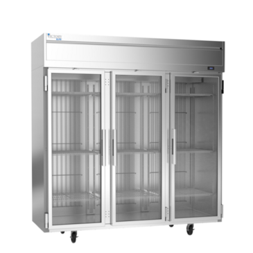 Victory Refrigeration VEFSA-3D-GD-HC 78.00'' 69.1 cu. ft. Top Mounted 3 Section Glass Door Reach-In Freezer
