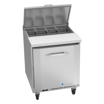 Victory Refrigeration VSP27HC-08 27.00'' 1 Door Counter Height Refrigerated Sandwich / Salad Prep Table with Standard Top
