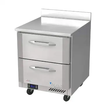 Victory Refrigeration VWFD27HC-2 27'' 2 Drawer Counter Height Worktop Freezer with Front Breathing Compressor - 5.8 cu. ft.