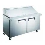 Admiral Craft GRSLM-2D 47'' 2 Door Counter Height Mega Top Refrigerated Sandwich / Salad Prep Table