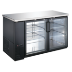 Admiral Craft USBB-5928G Black 2 Glass Door Refrigerated Back Bar Storage Cabinet, 115 Volts