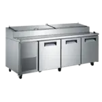 Admiral Craft USPZ-3D 92'' 3 Door Counter Height Refrigerated Pizza Prep Table