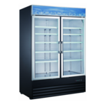 Admiral Craft USRFS-2D/54 53.13'' Black 2 Section Swing Refrigerated Glass Door Merchandiser