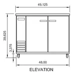 Arctic Air ABB48 Black 2 Solid Door Refrigerated Back Bar Storage Cabinet, 115 Volts