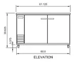 Arctic Air ABB60 Black 2 Solid Door Refrigerated Back Bar Storage Cabinet, 115 Volts