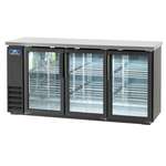 Arctic Air ABB72G Black 3 Glass Door Refrigerated Back Bar Storage Cabinet, 115 Volts