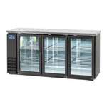 Arctic Air ABB72G Black 3 Glass Door Refrigerated Back Bar Storage Cabinet, 115 Volts