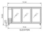 Arctic Air ABB72G Black 3 Glass Door Refrigerated Back Bar Storage Cabinet, 115 Volts