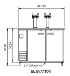 Arctic Air ADD48R-2 4 Taps 1/2 Barrel Draft Beer Cooler - Black, 2 Kegs Capacity, 115 Volts