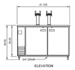 Arctic Air ADD60R-2 4 Taps 1/2 Barrel Draft Beer Cooler - Black, 2 Kegs Capacity, 115 Volts