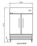 Arctic Air AF49 54'' 49.0 cu. ft. Bottom Mounted 2 Section Solid Door Reach-In Freezer
