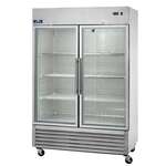 Arctic Air AGR49 54'' 49 cu. ft. Bottom Mounted 2 Section Glass Door Reach-In Refrigerator