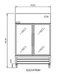 Arctic Air AGR49 54'' 49 cu. ft. Bottom Mounted 2 Section Glass Door Reach-In Refrigerator