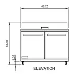 Arctic Air AMT48R 48.25'' 2 Door Counter Height Mega Top Refrigerated Sandwich / Salad Prep Table