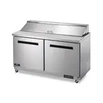 Arctic Air AMT60R 61.25'' 2 Door Counter Height Mega Top Refrigerated Sandwich / Salad Prep Table