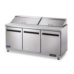 Arctic Air AMT72R 71.5'' 3 Door Counter Height Mega Top Refrigerated Sandwich / Salad Prep Table