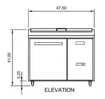 Arctic Air APP48R 47.5'' 1 Door Counter Height Refrigerated Pizza Prep Table