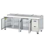 Arctic Air APP94R 94'' 3 Door Counter Height Refrigerated Pizza Prep Table