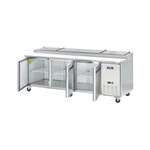 Arctic Air APP94R 94'' 3 Door Counter Height Refrigerated Pizza Prep Table