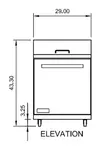 Arctic Air AST28R 29'' 1 Door Counter Height Refrigerated Sandwich / Salad Prep Table with Standard Top