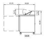 Arctic Air AST28R 29'' 1 Door Counter Height Refrigerated Sandwich / Salad Prep Table with Standard Top