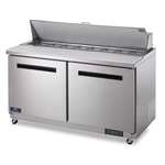 Arctic Air AST60R 61.25'' 2 Door Counter Height Refrigerated Sandwich / Salad Prep Table with Standard Top
