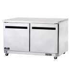 Arctic Air AUC60F 61.25'' 2 Door Counter Height Worktop Freezer with Side / Rear Breathing Compressor - 15.5 cu. ft.