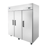 Atosa USA MBF8003GR 77.80'' Top Mounted 3 Section Solid Door Reach-In Freezer