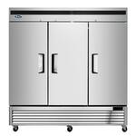 Atosa USA MBF8508GR 81.90'' 67.99 cu. ft. Bottom Mounted 3 Section Solid Door Reach-In Refrigerator