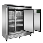 Atosa USA, Inc. Atosa USA MBF8508GR 81.90'' 67.99 cu. ft. Bottom Mounted 3 Section Solid Door Reach-In Refrigerator