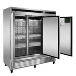 Atosa USA MBF8508GR 81.90'' 67.99 cu. ft. Bottom Mounted 3 Section Solid Door Reach-In Refrigerator