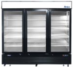 Atosa USA, Inc. Atosa USA MCF8724GR 81.90'' Black 3 Section Swing Refrigerated Glass Door Merchandiser