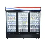 Atosa USA, Inc. Atosa USA MCF8724GR 81.90'' Black 3 Section Swing Refrigerated Glass Door Merchandiser