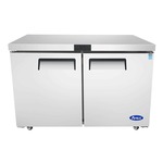 Atosa USA MGF8402GR 48.25'' 2 Section Undercounter Refrigerator with 2 Left/Right Hinged Solid Doors and Side / Rear Breathing Compressor