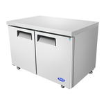 Atosa USA, Inc. Atosa USA MGF8402GR 48.25'' 2 Section Undercounter Refrigerator with 2 Left/Right Hinged Solid Doors and Side / Rear Breathing Compressor