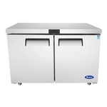 Atosa USA, Inc. Atosa USA MGF8403GR 60.25'' 2 Section Undercounter Refrigerator with 2 Left/Right Hinged Solid Doors and Side / Rear Breathing Compressor