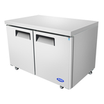 Atosa USA MGF8403GR 60.25'' 2 Section Undercounter Refrigerator with 2 Left/Right Hinged Solid Doors and Side / Rear Breathing Compressor