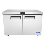 Atosa USA MGF8406GR 48.25'' 2 Section Undercounter Freezer with 2 Left/Right Hinged Solid Doors and Side / Rear Breathing Compressor