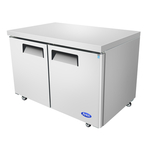 Atosa USA MGF8406GR 48.25'' 2 Section Undercounter Freezer with 2 Left/Right Hinged Solid Doors and Side / Rear Breathing Compressor