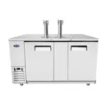 Atosa USA MKC68GR 2 Taps 1/2 Barrel Draft Beer Cooler - Stainless Steel, 3 Kegs Capacity, 115 Volts