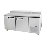 Atosa USA MPF8202GR 67.00'' 2 Door Counter Height Refrigerated Pizza Prep Table